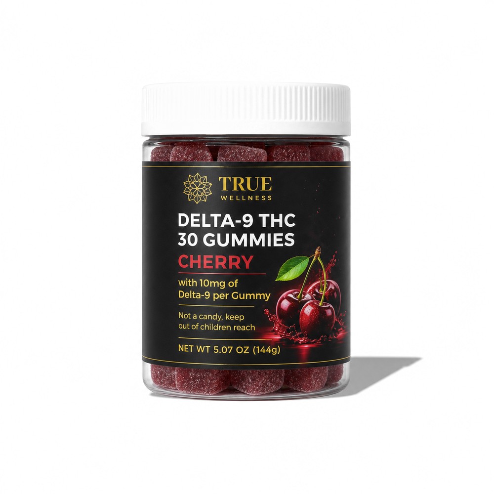 Delta-9 THC gummies, cherry and raspberry